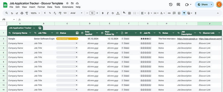 Job Application Tracker Excel Template and Other Free Tools